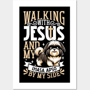 Jesus and dog - Lhasa Apso Posters and Art